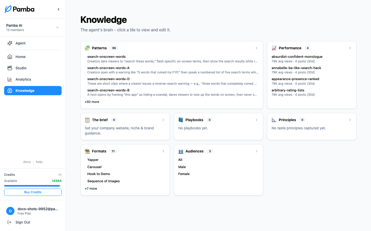 Knowledge: the agent's brain as editable tiles